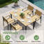Ensemble repas de patio 5 pièces avec trou pour parasol-131298528-131298531