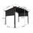 12' x 9' Outdoor Steel Pergola Gazebo with Retractable Canopy and Side Shades, Gray