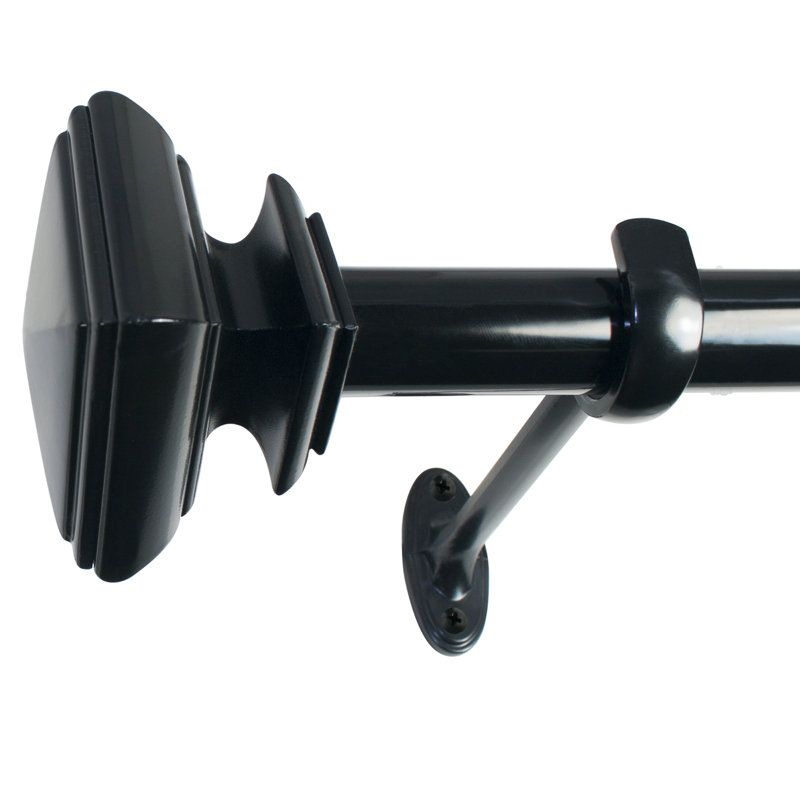 Tringle à rideaux simple réglable en métal Fleurette, l 18 po - 36 po, Espresso
