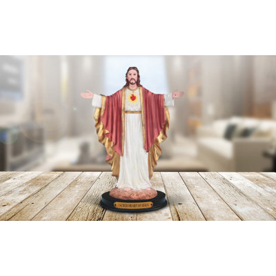Murathan Sacred Heart of Jesus with Open Arms Holy Religious Figurine