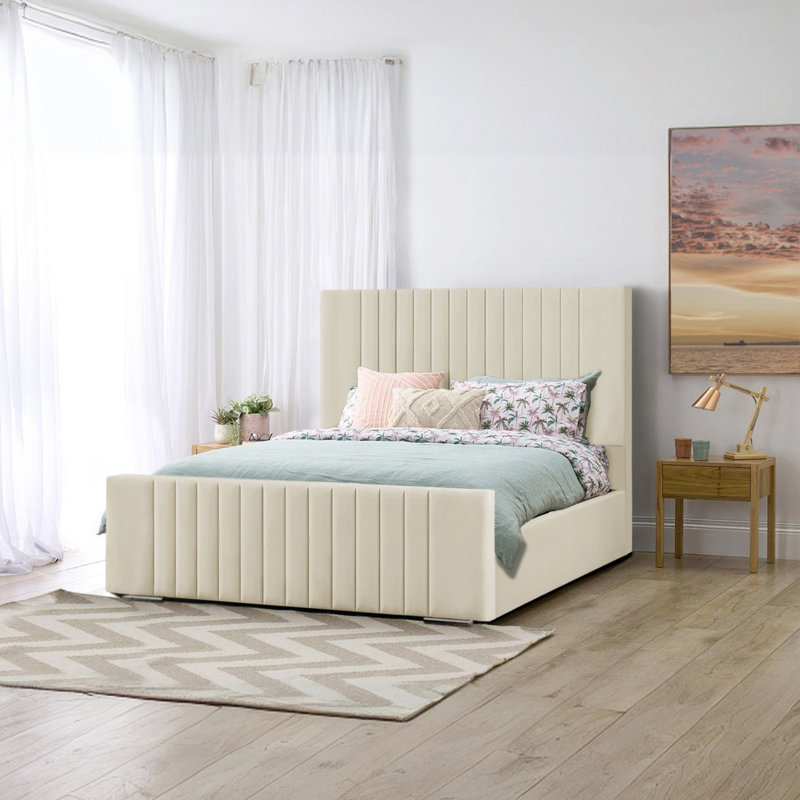 Aerys Upholstered Bed, Double (4'6), Cream