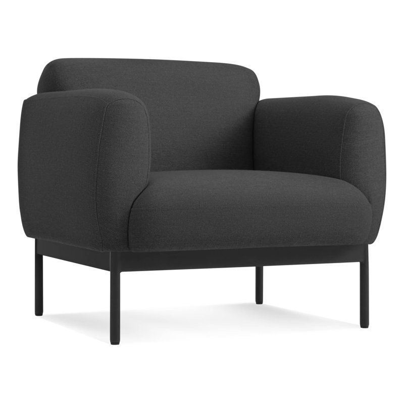 Puff Puff Upholstered Armchair, Edwards Light Gray Crossweave Polyester