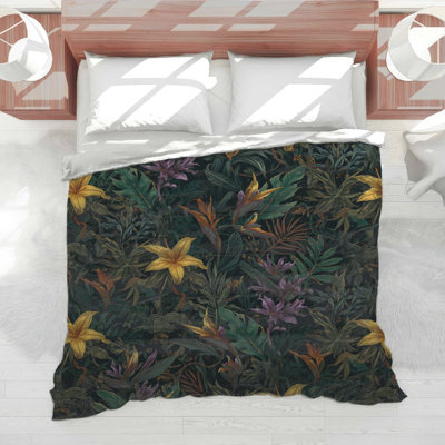 Édredon fleurs exotiques tropicales