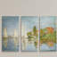 "Chapelton at Argenteuil" par Claude Monet, ensemble de 3 toiles tendues-1412258643