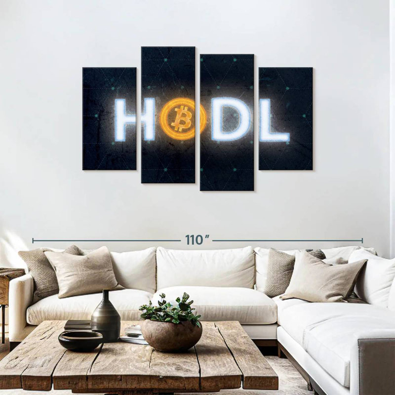 Kerner Glowing Bitcoin Hodl, 48" H x 75" W
