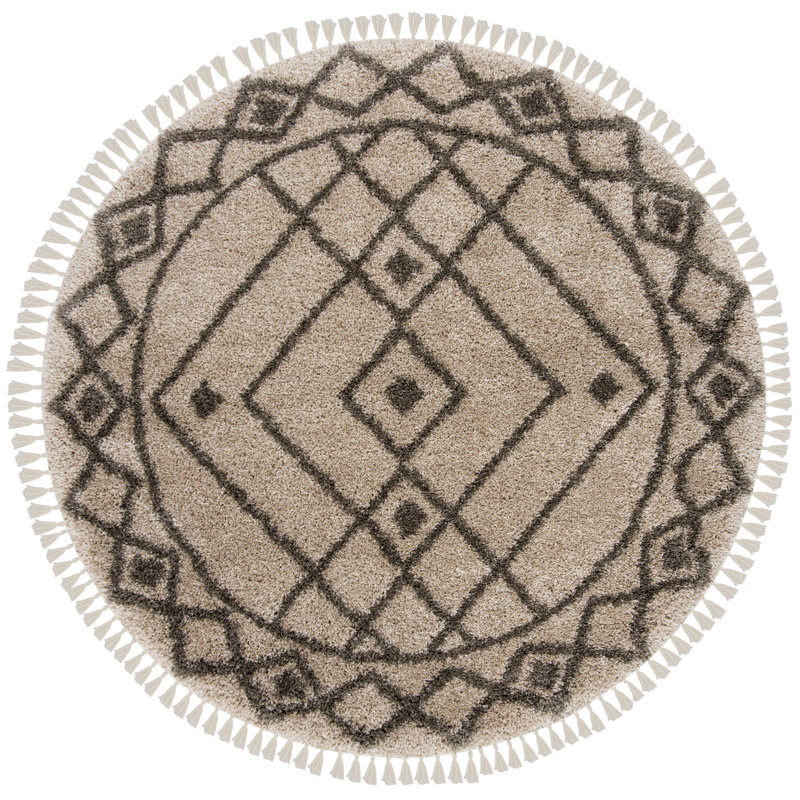 Tapis à performance géométrique Imraan, Rond 6 pi 7 po
