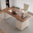 Nut-brown Rectangular Manufactured Wood with 3 drawers Executive Desk-2007716310