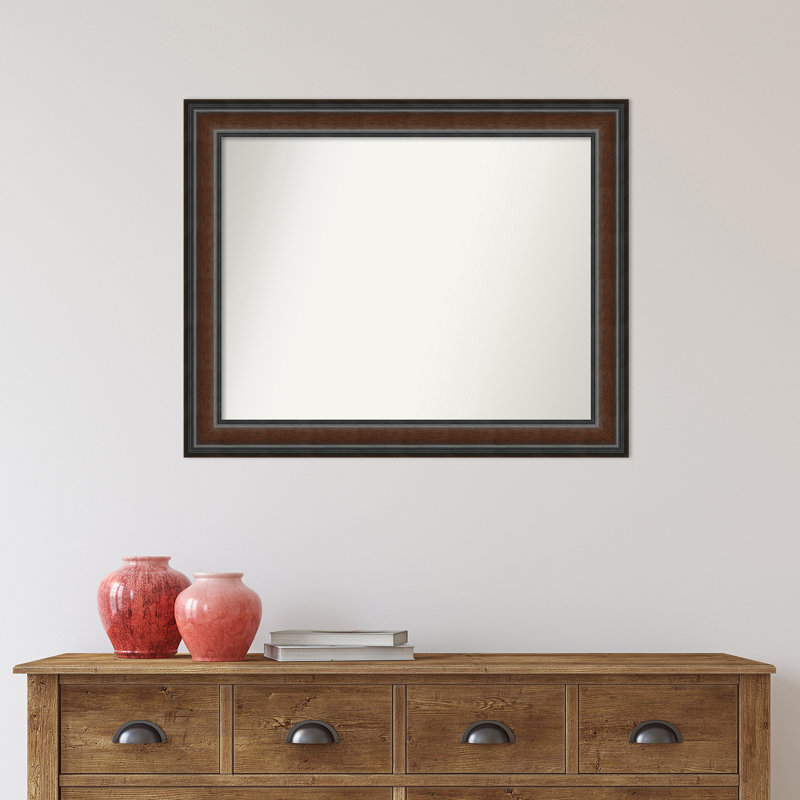Halcott Solid Wood Rectangle Wall Mirror, 31" H x 25" W