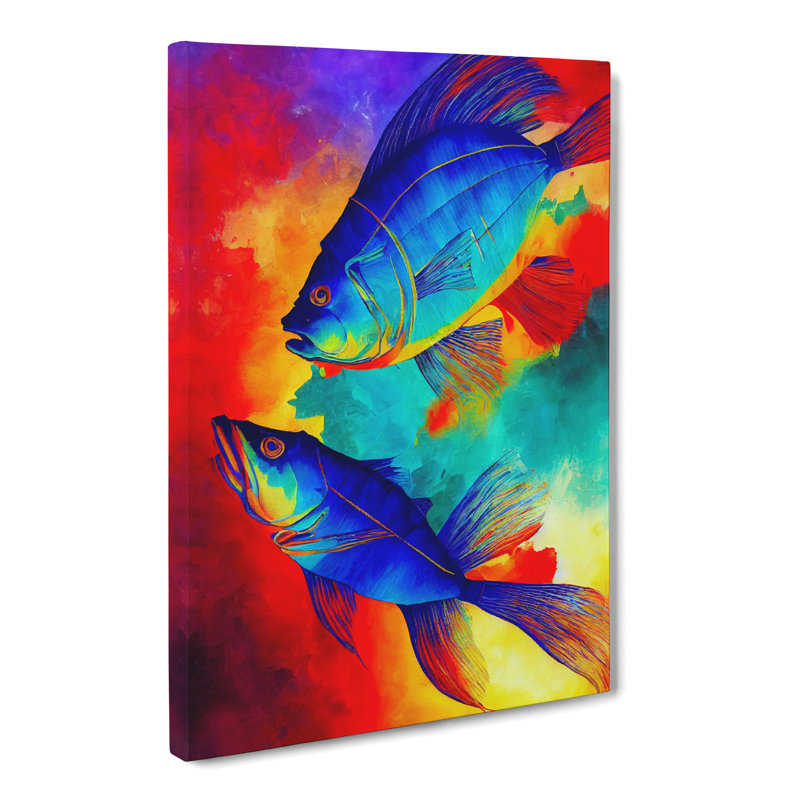 Alvey Fish Crayon Art - Wrapped Canvas, 60cm H x 40cm W x 3cm D