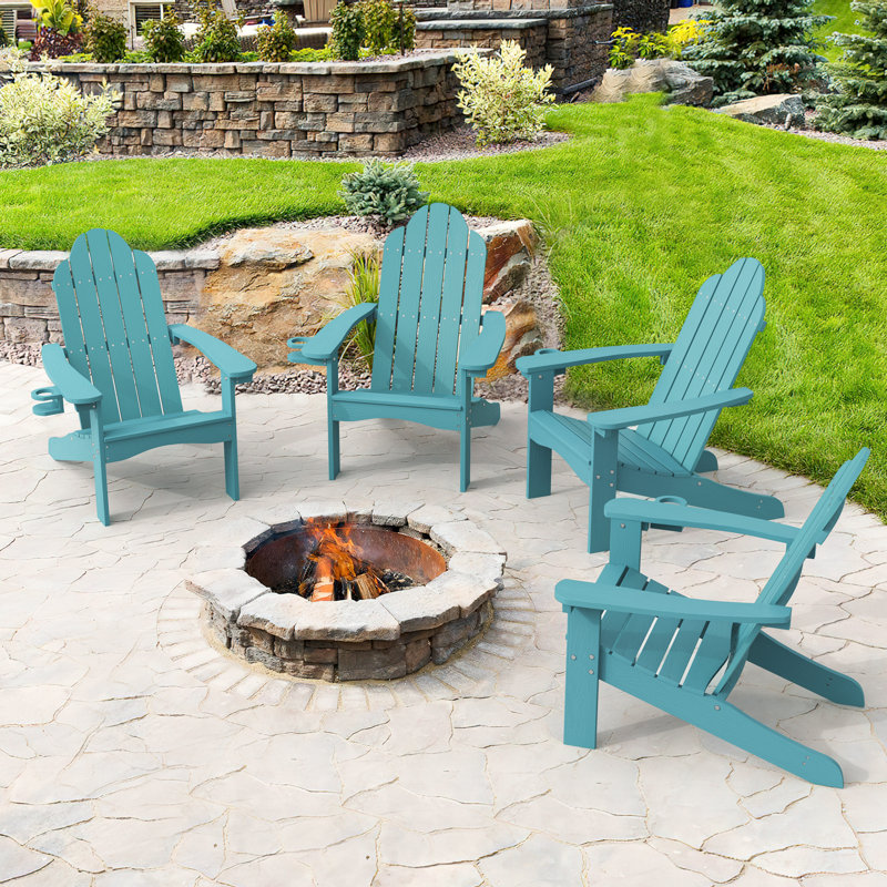 Reyer Outdoor Adirondack Set, Teal