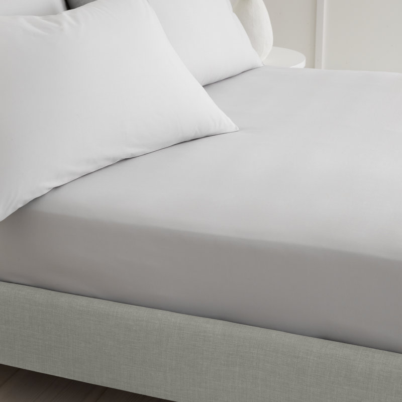 200 Thread Count 100% Cotton Extra Deep Fitted Sheet, Double (4'6), Grey