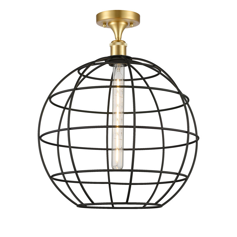 Ariyauna Semi Flush Mount, 19.25" H x 16" W x 16" D, Satin Gold