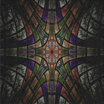 Tapis vert/noir/mauve tissé à la machine