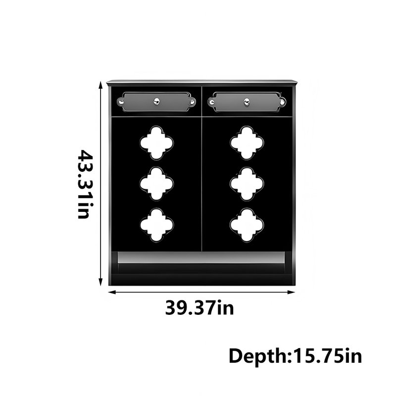 Luxury Style Black Storage Shoe Cabinet