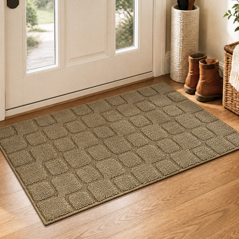 Tapis antidérapant antidérapant et résistant, Beige, 20 po x 32 po