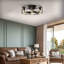 Ventilateur de plafond industriel encastré de 19 po avec lumière - Cage encastrée avec télécommande, ventilateur de plafond rustique à 3 lumières, moteur à courant continu réversible silencieux à 6 vitesses pour chambre à coucher, salon