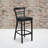 Worley Two-Slat Ladder Back Metal Restaurant and Dining Barstool with Vinyl Upholstered Seat-463621194-439575801