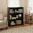 Black Sturdy 3-Tier Bookcase, 2 Adjustable Shelves & 1 Fixed Shelf-717661367