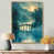 Toile avec cadre flottant or