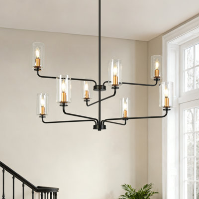 Jacinta 8- Light Dimmable 37’’ W Classic/ Traditional 3 Tiers Dining Room Chandelier