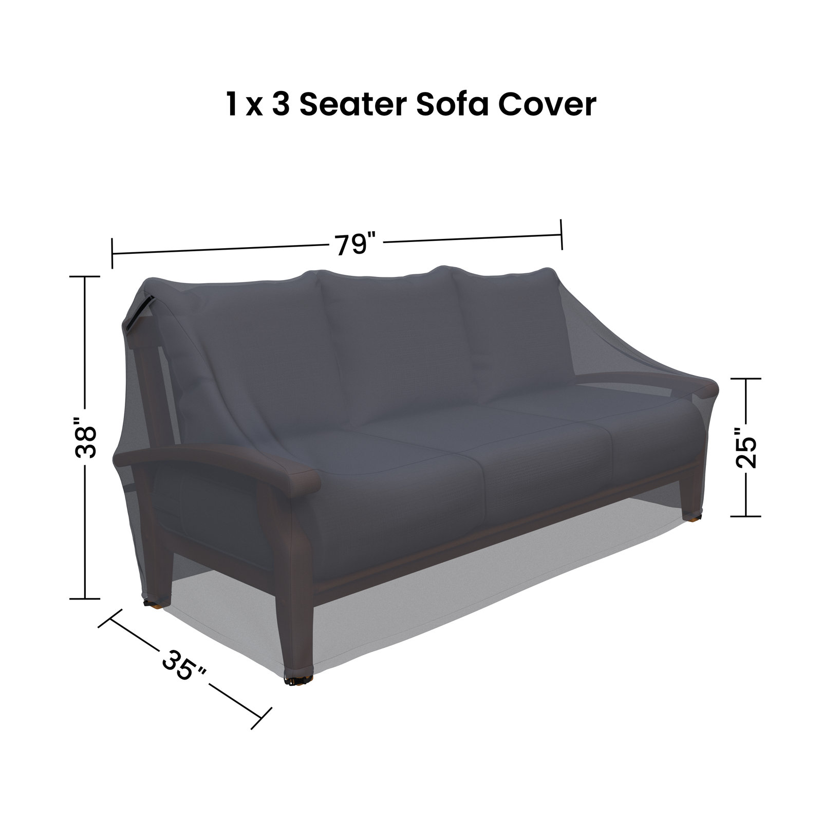 78" Teak Outdoor Patio Sofa Cover