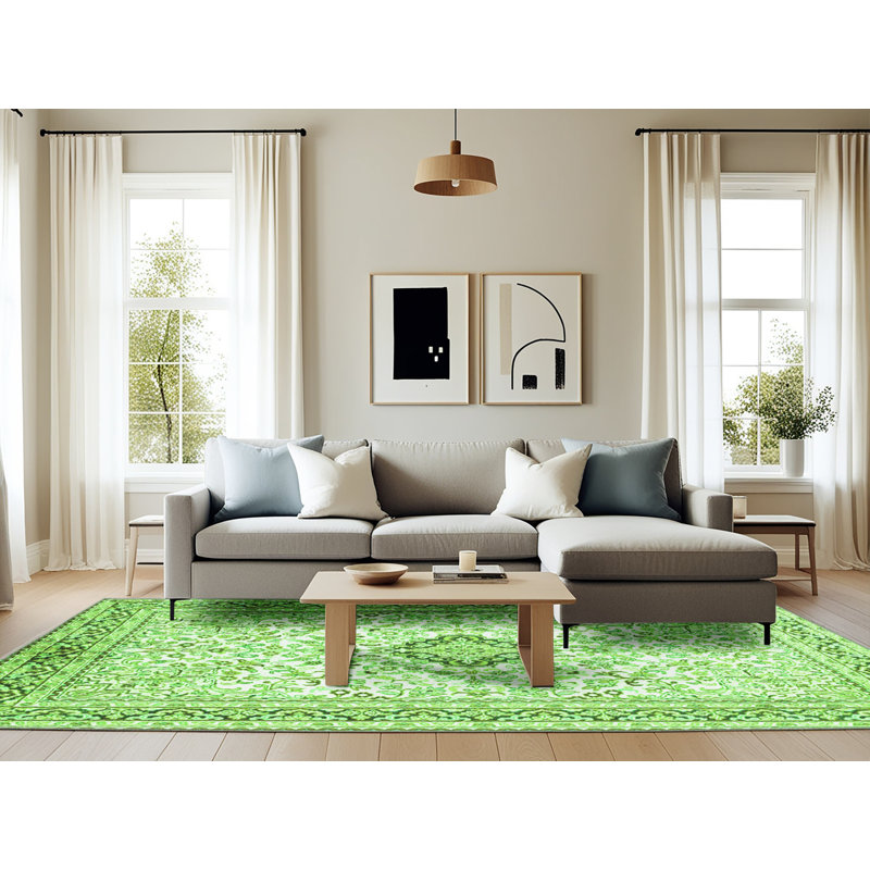Tapis verts traditionnels 1026 lavables à la machine, Rectangle 6 pi x 9 pi