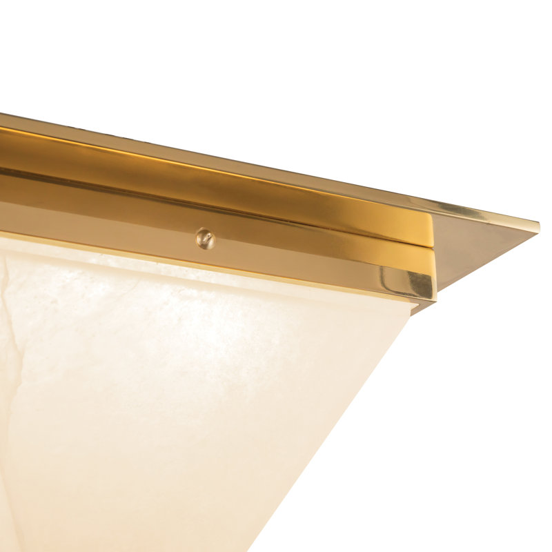 Mineral 11-in Brass Flush Mount, Alabaster, Brass