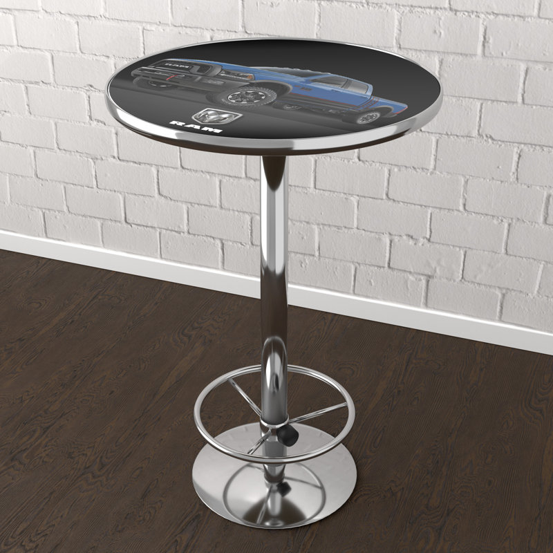 RAM Truck Blue Bar Table with Footrest