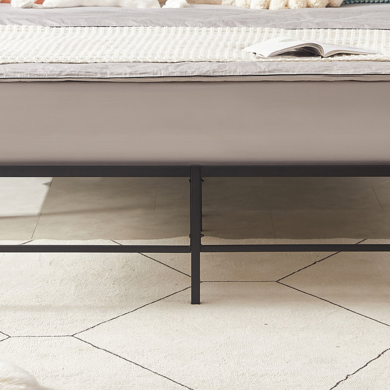Mclea 16 Inch King Metal Bed Frame, 16" High Platform Bed Frame, Heavy Duty Steel Slat Mattress Base, No Box Spring Needed, Extra Underbed Storage, Noise-Free Support, Easy Assembly