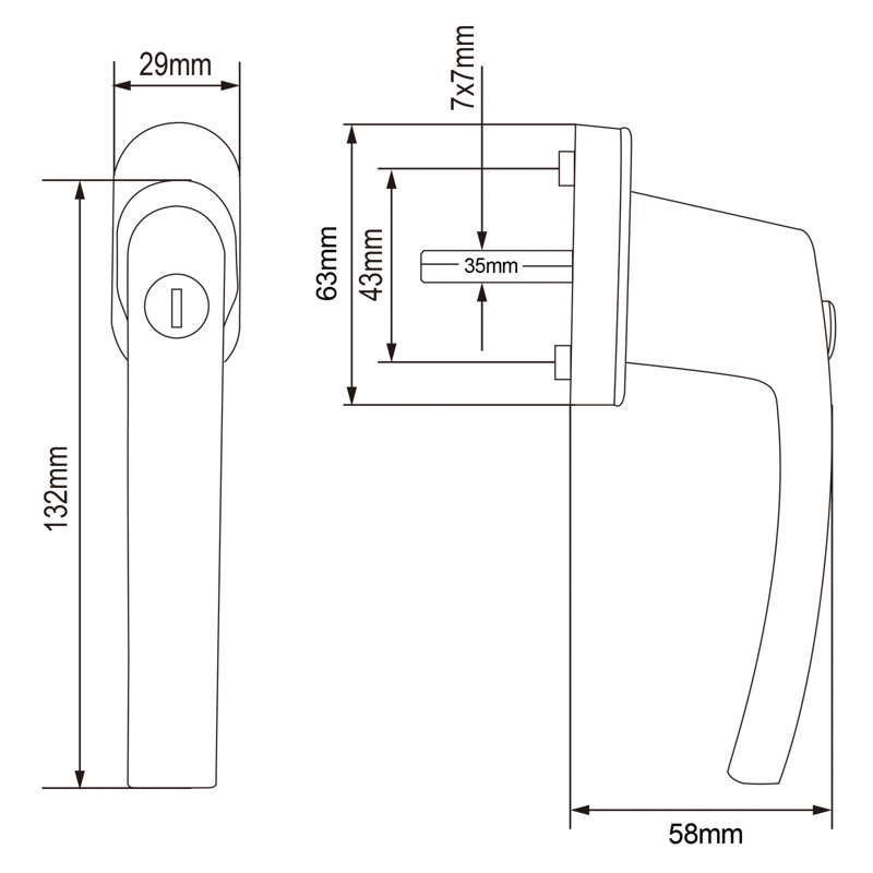 Euan Window Handle Set, White