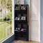 Armoire de rangement pour chaussures moderne avec 6 tiroirs rabattables, rangement encastré de style crème avec tablette ajustable, autoportant avec 3 crochets argentés-1637186540