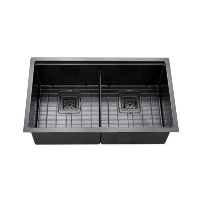 Évier de cuisine à double cuve à montage double L 32 po x l 19 po Nano
