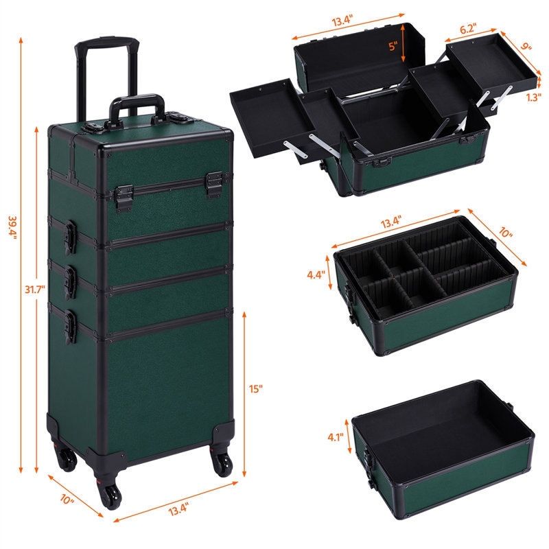 Trousse de maquillage à roulettes 4 en 1 Abrams Professional