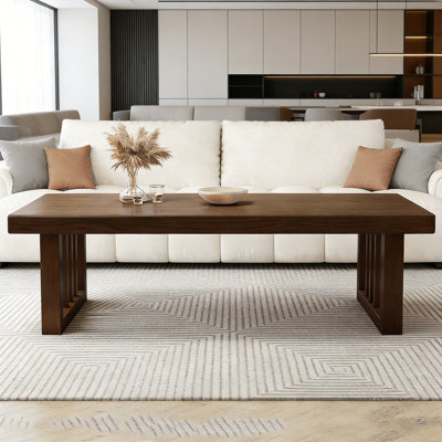 Modern Rectangular Solid Ash Wood Coffee Table