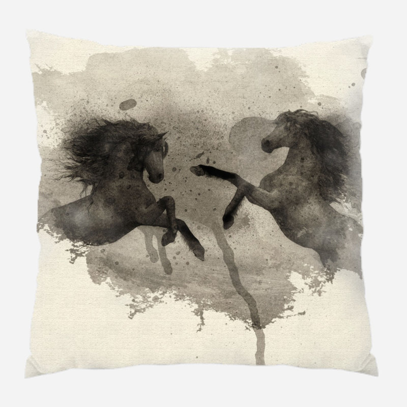 Coussin décoratif art Kolya, Microsuède, Intérieur