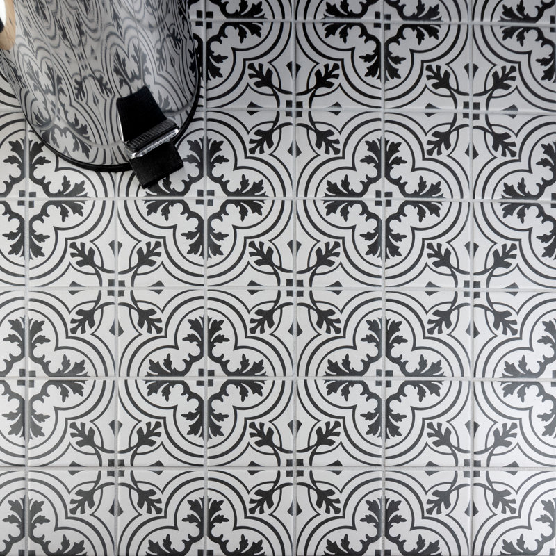 Twenties Mini 4" x 4" Ceramic Patterned Wall & Floor Tile