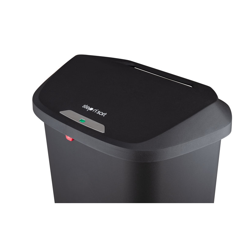 Plastic Step On Trash Can - 13 Gallons, Black