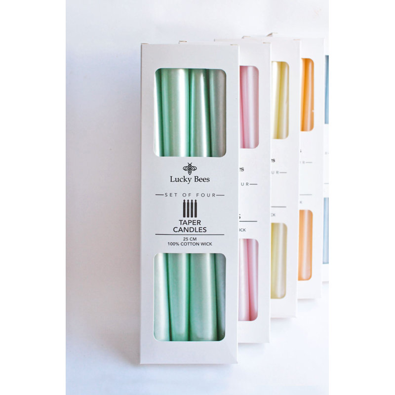Ensemble de bougies élégantes (4 pièces), paraffine verte non parfumée, 2,0 x 9,8 pouces | 100% mèches de coton | Parfait pour la décoration intérieure, les événements et la détente | Avertissement de sécurité: Tenir à l'écart de la chaleur et des flammes