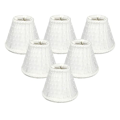Abat-jour en soie, H 4,5 po x l 5 po x P 5 po, Blanc