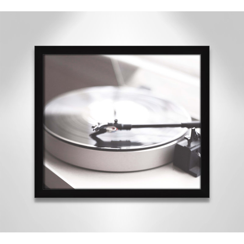 " Spinning Record " by Casa Fine Arts, Satin Black Framed, 13" H x 15" W x 1.25" D
