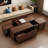 Rectangular Sliding Top Coffee Table With 2 Drawers And 2 Hidden Storage Compartments