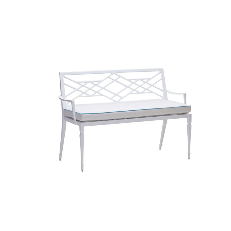 Tuoro Outdoor Bench, Matte White, Impact Vapor Gray