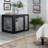 PETMAKER Furniture-Style Dog Crate - Acacia Wood Kennel with Double Doors and Cushion - Dog Cage Furniture-87236534-87236535