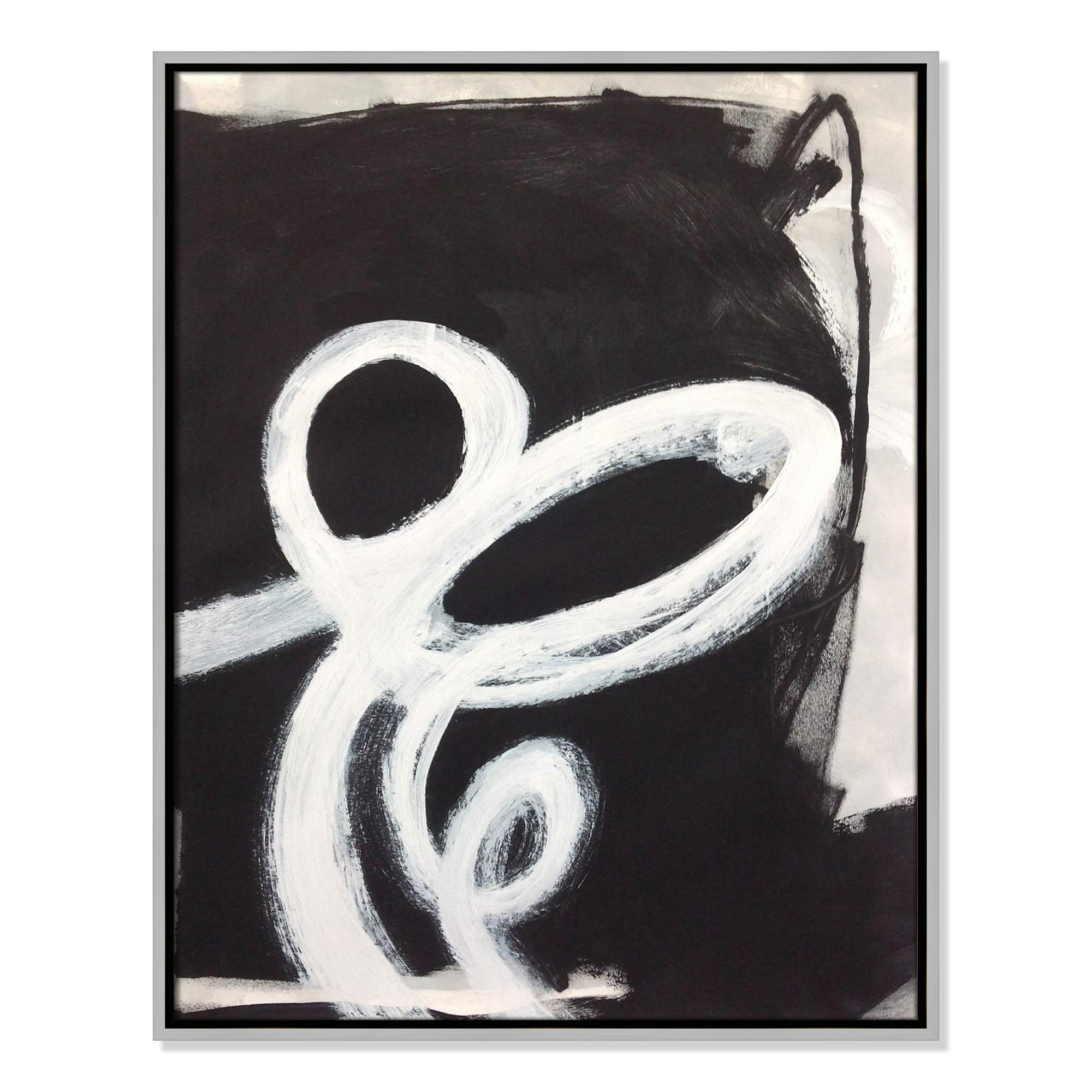 Ansonia Swirly Swirls II Print by , No Mat, 29.5" H x 23.5" W x 2" D, Silver Floater Framed