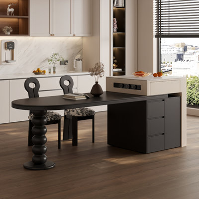 American Retro and Simple Black Dining Table