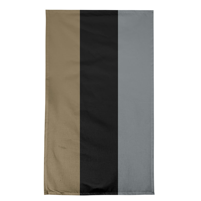 Anaheim Stripe Tea Towel Kitchen Towel, Metallic Gold/Black/Silver, Cotton Twill