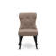 3 Piece Dining Table Set Contains 1 Dining Room Table and 2 Coffee Linen Fabric Dining Chairs Button Tufted Back with Nail Heads - Wire Brushed Black Finish-592942744-592942751-559233966