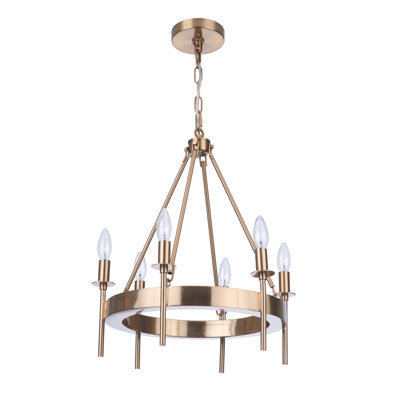 Retta 6 - Light Wagon Wheel Chandelier