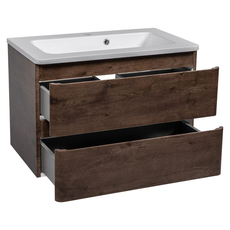 Ensemble de meuble-lavabo simple avec plateau 39,1 Jaidah, Bois de rose