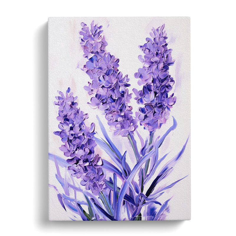 Lavender Flower Gestural Art No.2 - Wrapped Canvas, 76cm H x 50cm W x 3cm D